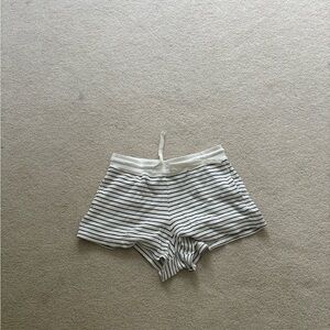 Thread & Supply Black and White Striped Knit Shorts